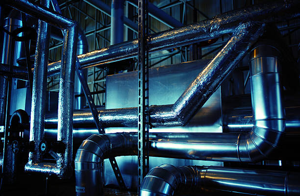 istock Industrial zone, Steel pipelines and equipment 491611771