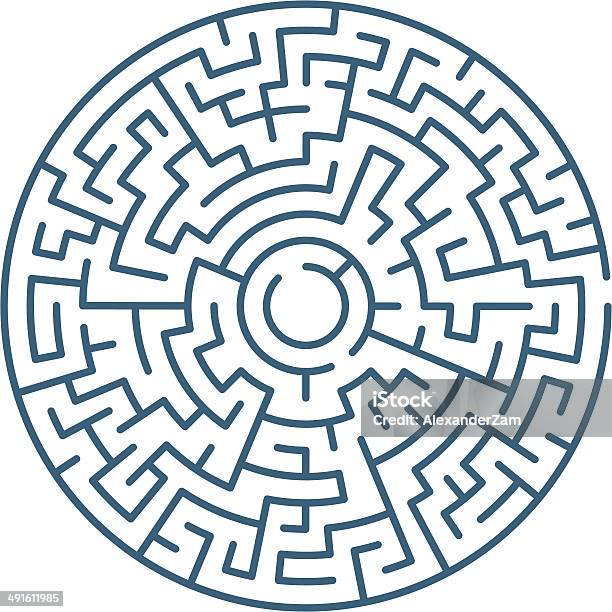 Round Maze Stock Illustration - Download Image Now - Maze, Circle, Computer Graphic