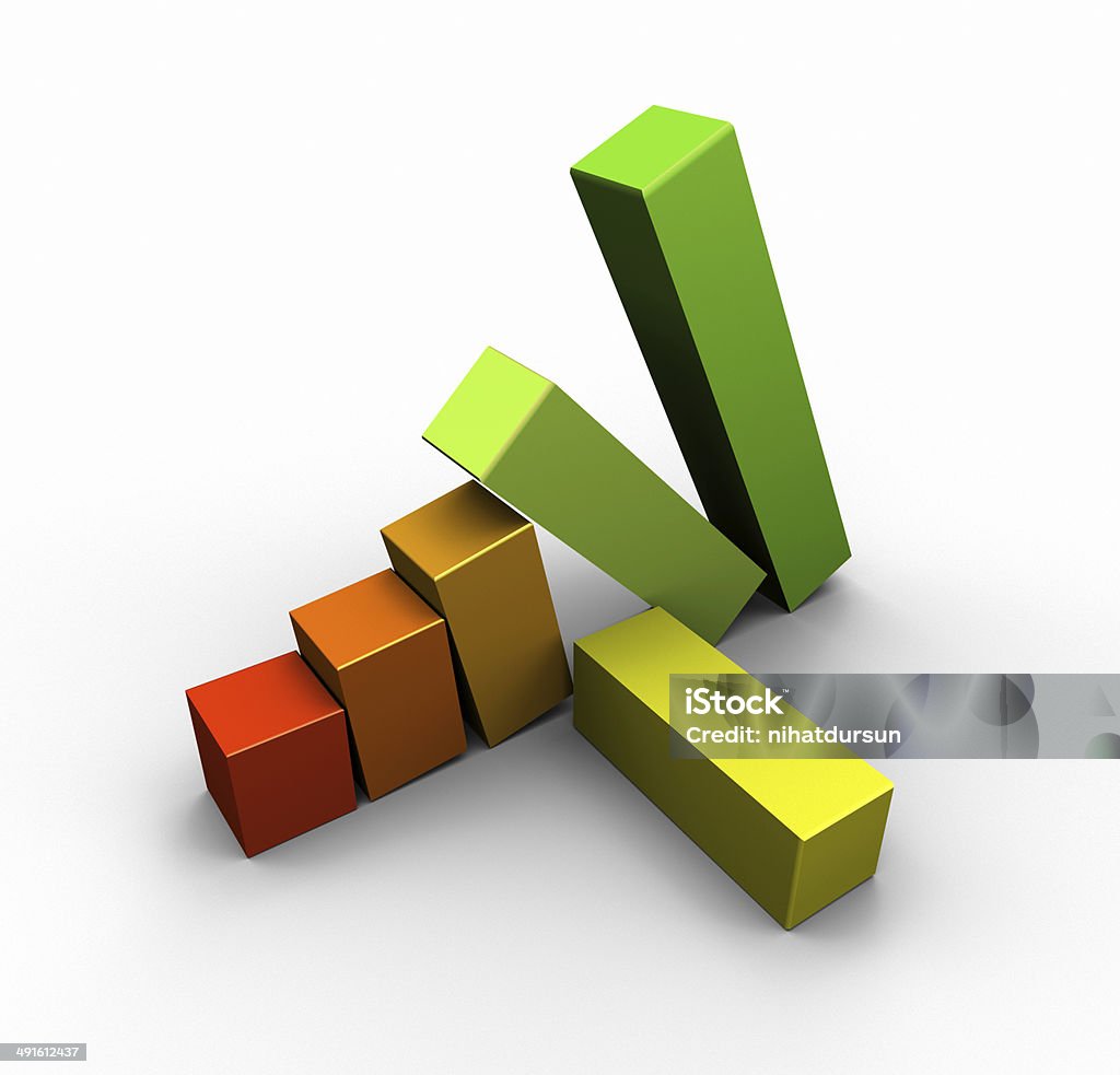 3D Graph 3D colored graph.High quality render Banking Stock Photo