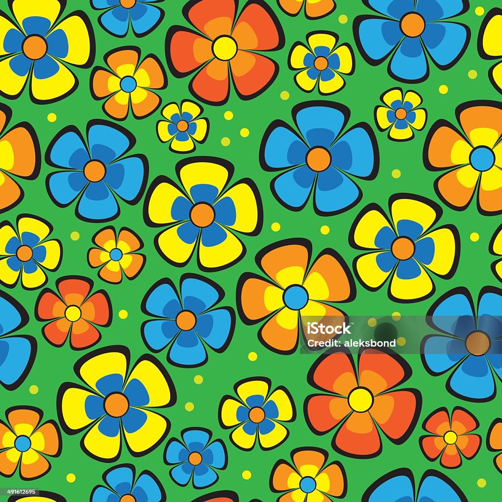 multicolored kwiaty bez szwu wzór - Grafika wektorowa royalty-free (Abstrakcja)