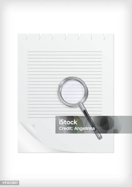 Magnifying Glass With Sheet Of Paper Stock Illustration - Download Image Now - Abstract, Black Color, Chrome