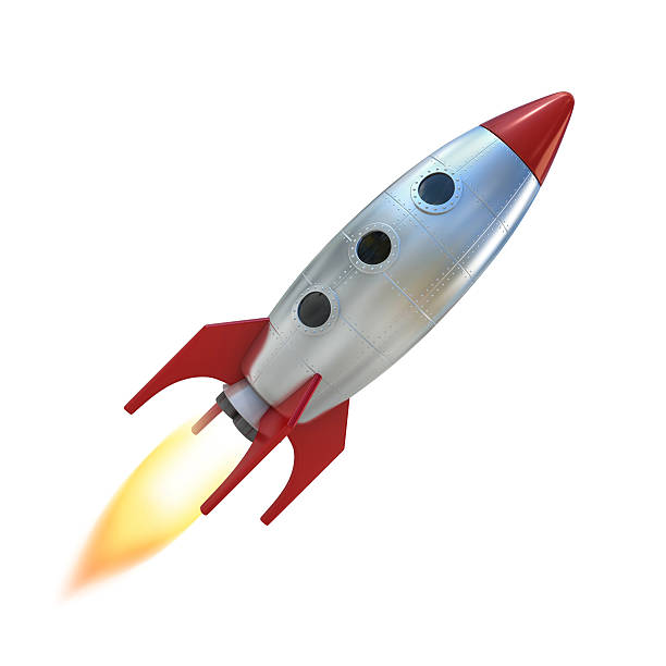 przestrzeń kreskówka rakieta statek - rocket taking off spaceship space zdjęcia i obrazy z banku zdjęć