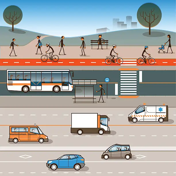 Vector illustration of City mobility