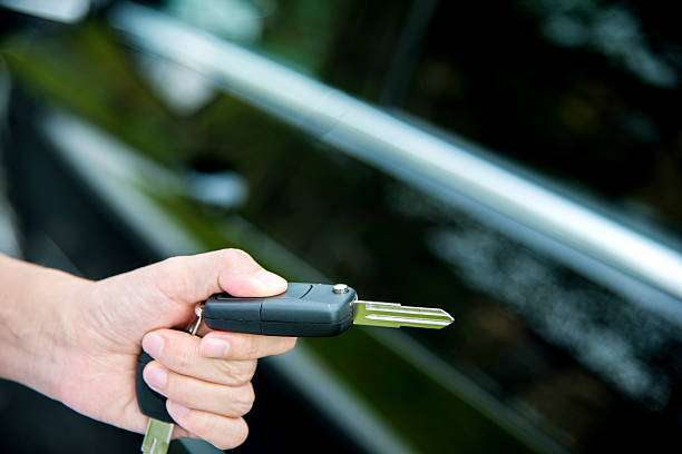 istock Woman hand unlocking a car 491618294
