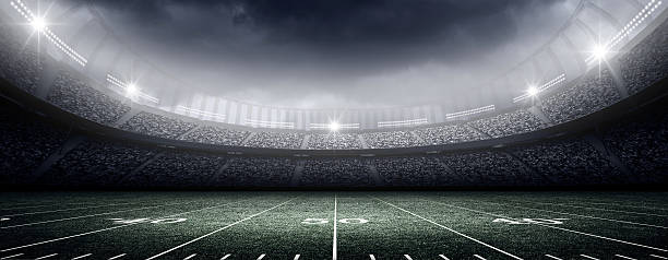 アメリカスタジアム - stadium american football stadium football field bleachers ストックフォトと画像