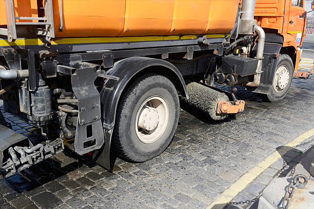 istock Cleaner streets auto cleaning road 491620356