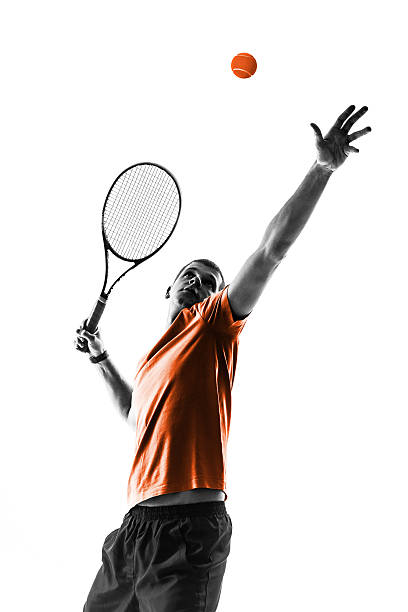 retrato de um homem jogador de tênis - tennis men indoors playing - fotografias e filmes do acervo