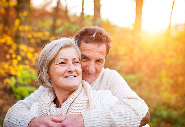 istock Senior couple outside 491622478