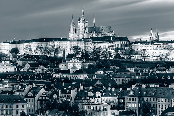 istock Prague old town, castle after sunset. Czech republic 491628628