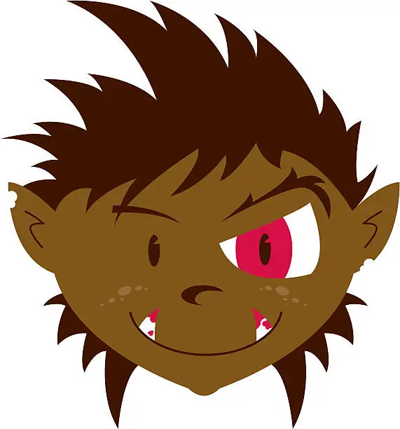Vector illustration of Cartoon Werewolf Boy