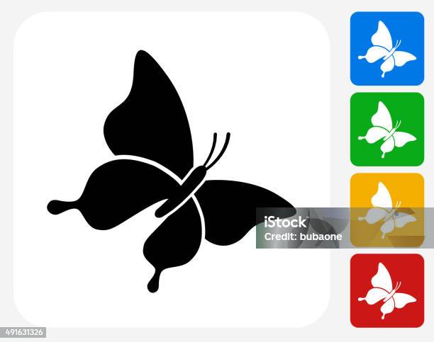 Butterfly Icon Flat Graphic Design Stock Illustration - Download Image Now - Butterfly - Insect, Icon Symbol, Computer Graphic