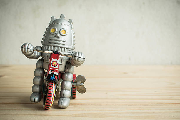 istock old classic robot toys, vintage style. 491631448