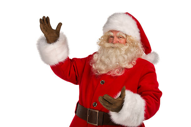 istock Santa Claus with a welcome gesture 491631484
