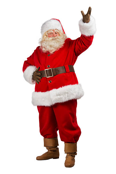 Santa Claus with his hands open stock photo