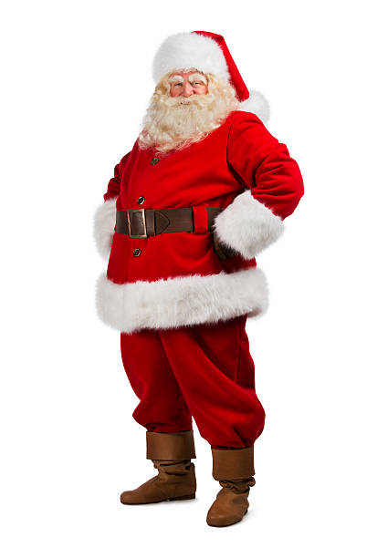 Santa Claus standing isolated on white background Santa Claus standing isolated on white background - full length portrait santa stock pictures, royalty-free photos & images