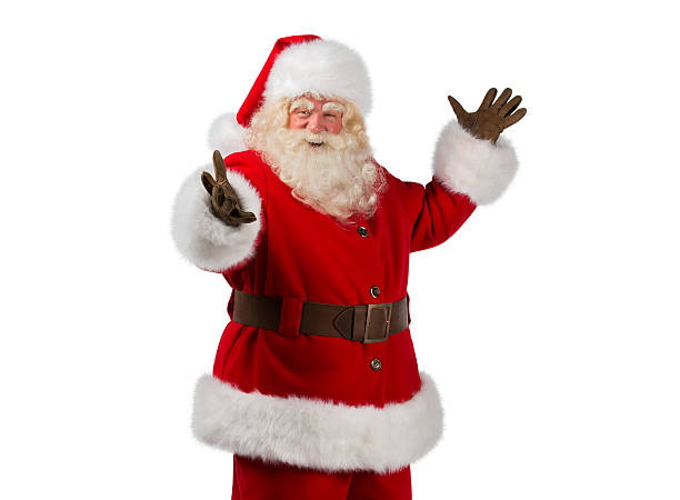 Santa Claus gesturing his hand stock photo