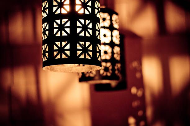 istock wrought iron lamp in a cozy atmosphere 491641110