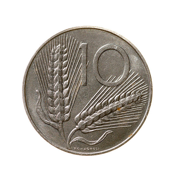 istock coin ten lire Italy isolated on white background. top view. 491642126
