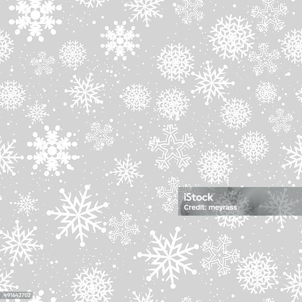 Seamless Winter Background With Snowflakes Stock Illustration - Download Image Now - Snowflake Shape, Textured, Border - Frame