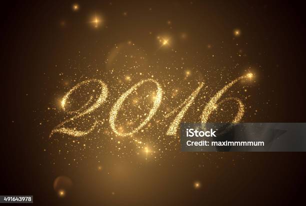 Happy New Year 2016 Stock Illustration - Download Image Now - 2015, 2016, Abstract