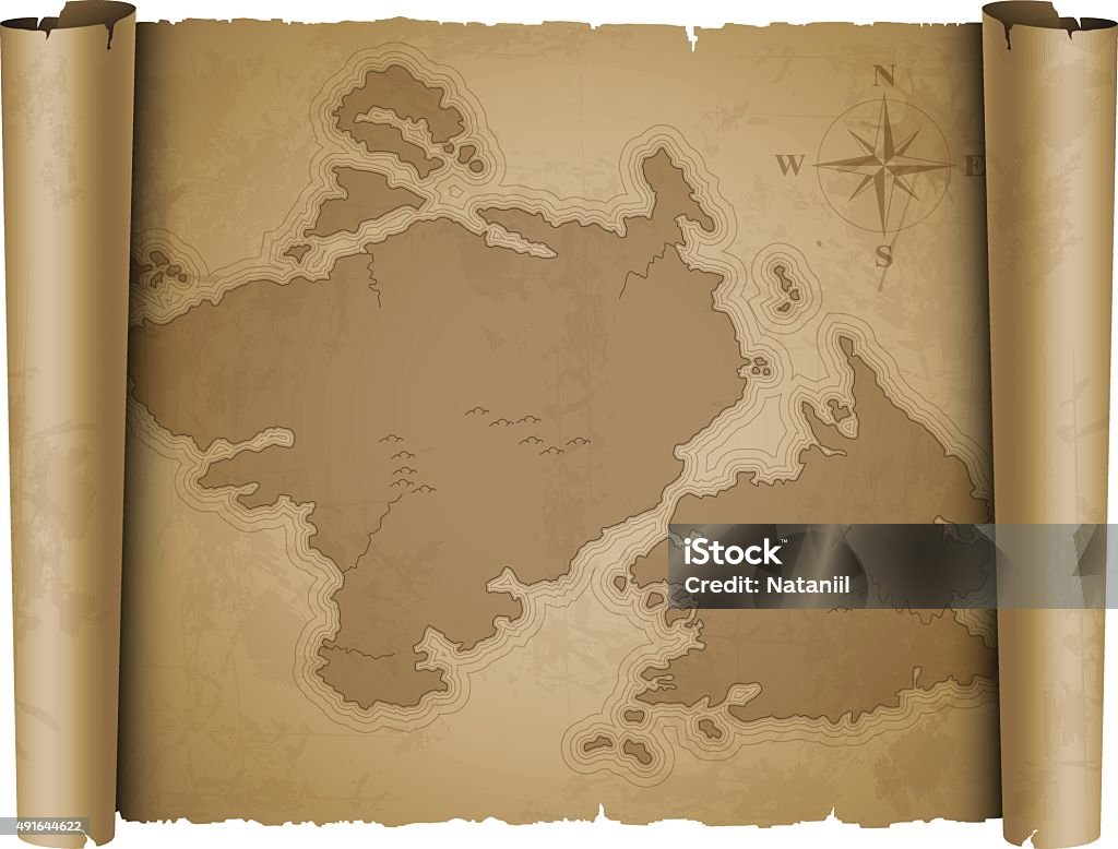 Old Simple Map Old Map Stock Illustration - Download Image Now - Map, Old, Treasure ...