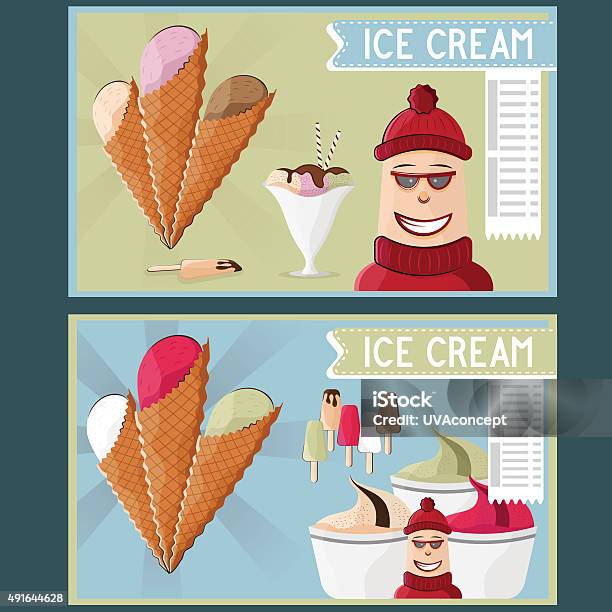 Ice Cream Cafe Cartoon Vector Illustration Stock Illustration - Download  Image Now - 2015, Adult, Cafe - iStock