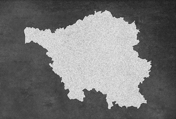 istock German Federal State of Saarland Map Outline on an Blackboard 491644810