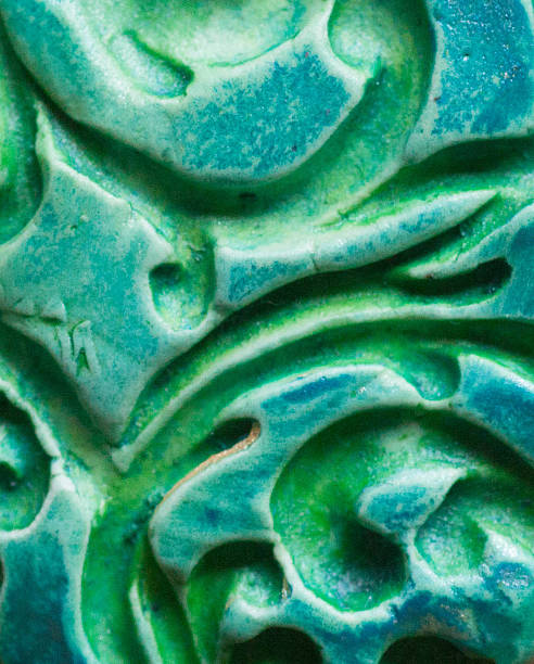 istock Green colored closeup of texture in clay 491653042