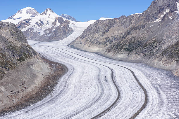 glaciar aletsch, aletschgletscher, alpes europeos - aletsch glacier fotografías e imágenes de stock