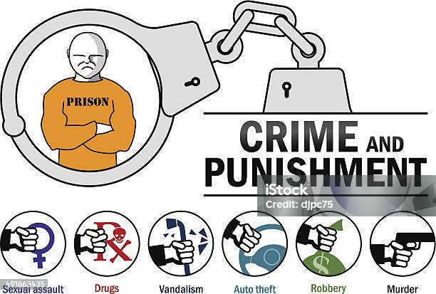 Crime E A Punição - Arte vetorial de stock e mais imagens de Infográfico - Infográfico, Punição, Cela de Prisão