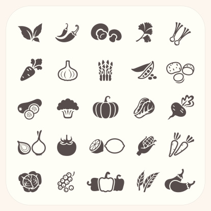 Vegetable icons set, EPS10, Don't use transparency.