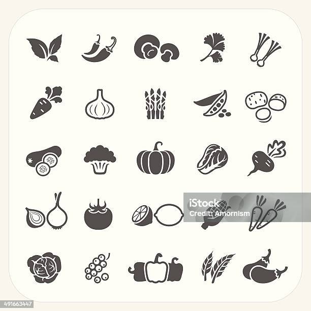 Vegetable Icons Set Stock Illustration - Download Image Now - Vegetable, Corn - Crop, Corn