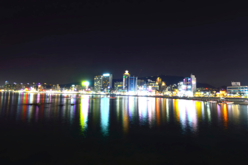 Skyline of Suyeong distric at night, Busan, South Korea