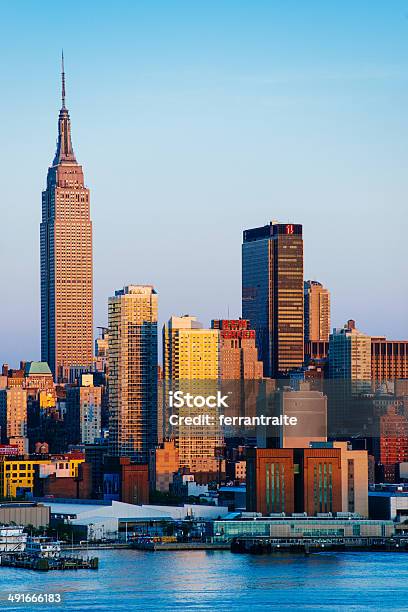 New York City Skyline Stock Photo - Download Image Now - Commercial Dock, Empire State Building, West - Direction