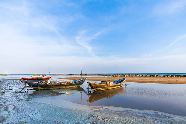 istock Fishing boat on the muck beach 491666685