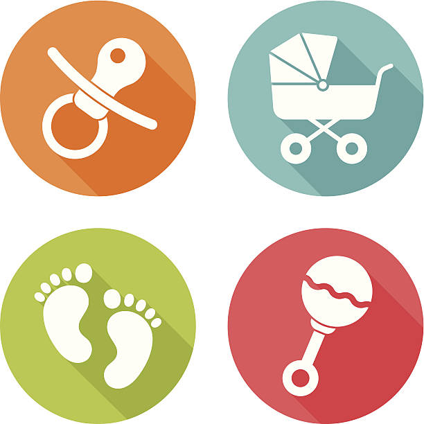 baby icons - rassel stock-grafiken, -clipart, -cartoons und -symbole