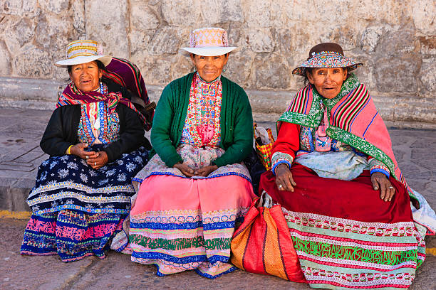istock Peruvian women in national clothing, Chivay, Peru 491667019