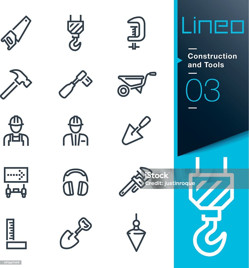 Lineo-строительство и инструментов значки контура - Векторная графика Промышленные профессии роялти-фри