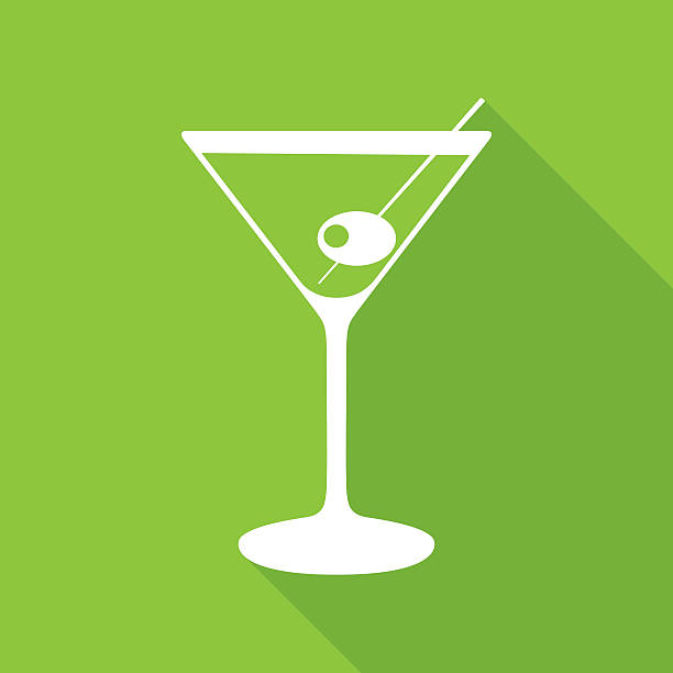 illustrazioni stock, clip art, cartoni animati e icone di tendenza di icona verde martine - martini glass