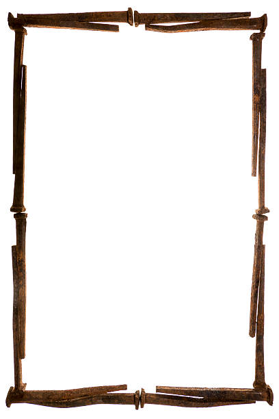 istock Picture Frame made from Antique Rusty Nails Isolated 491669014
