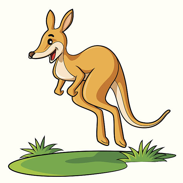 ilustraciones, imágenes clip art, dibujos animados e iconos de stock de kangaroo de historieta - skippy