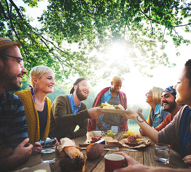 Diverse People Luncheon Outdoors Food Concept