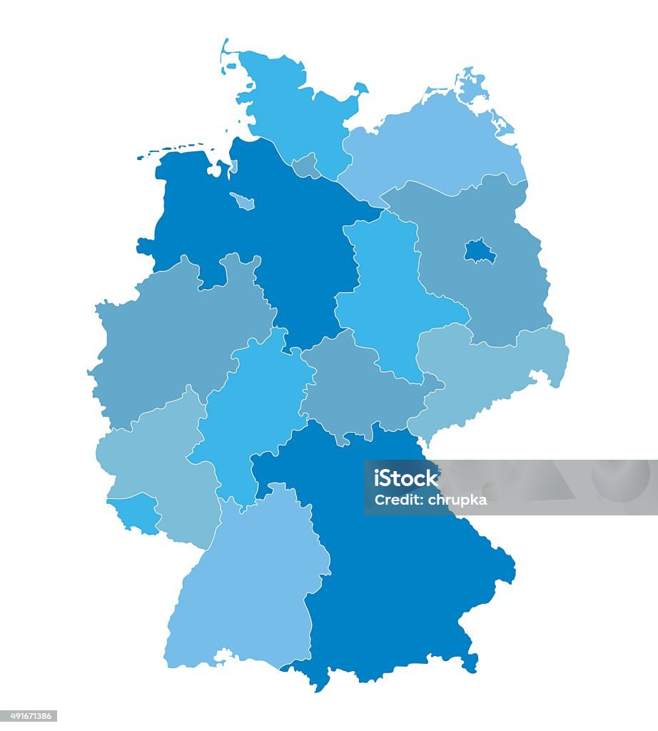 Blaue Vektor Karte von Deutschland - Lizenzfrei Deutschland Vektorgrafik