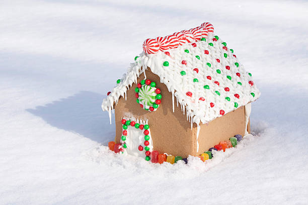 istock Gingerbread House in Snow 491671570