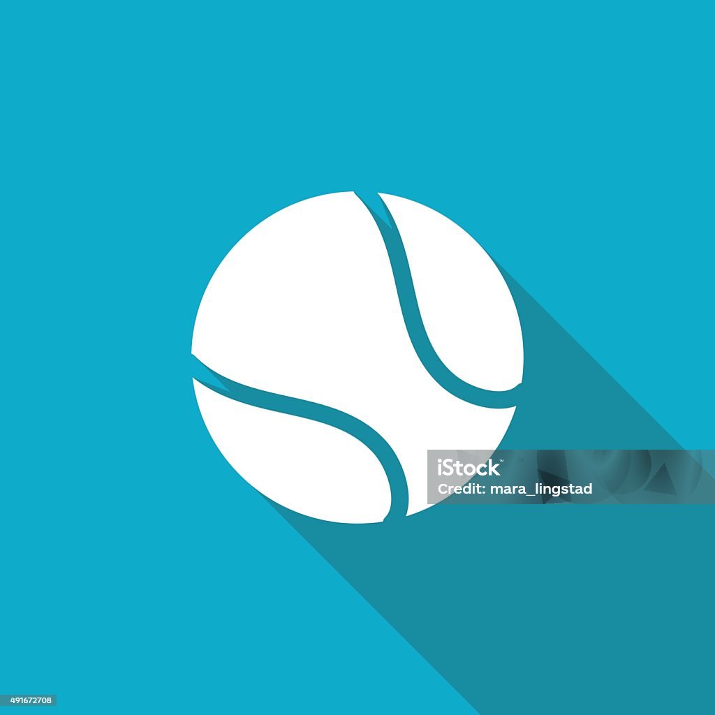 Sport illustration Vector white flat tennis ball icon on blue background  Tennis Ball stock vector