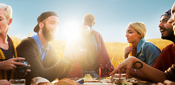 Diverse People Friends Hanging Out Happiness Concept