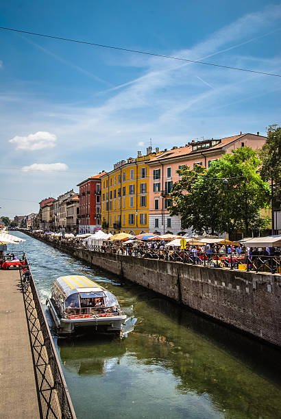 istock Canal and Boat - Milan, Italy 491678793