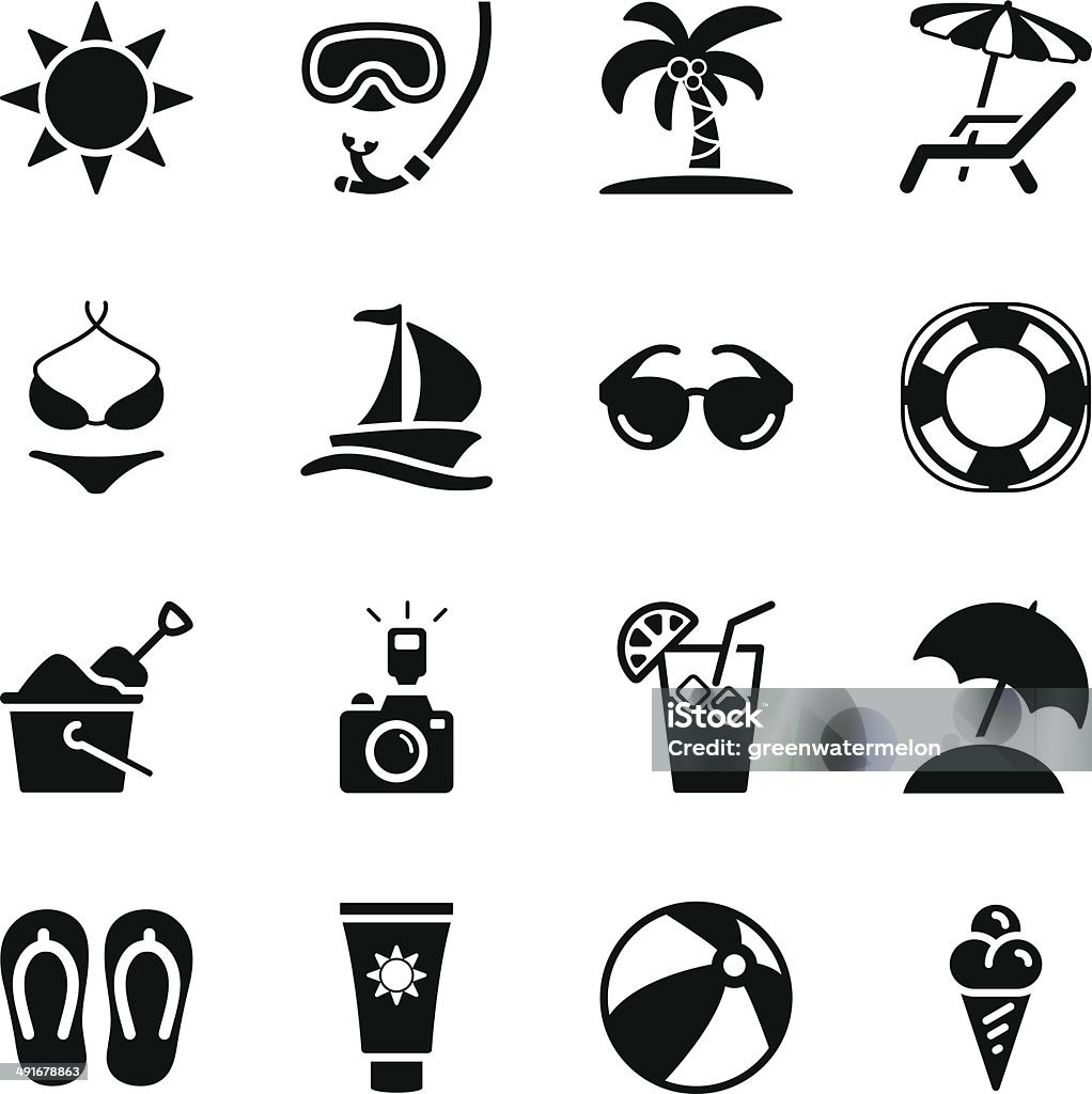 Summer Icons Vector File of Summer Icons  related vector icons for your design or application. Icon Symbol stock vector