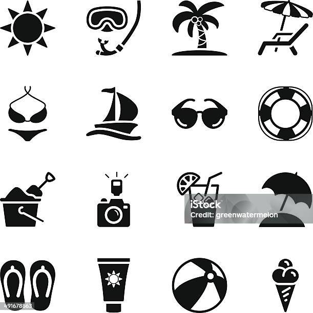 Summer Icons Stock Illustration - Download Image Now - Icon Symbol, Summer, Beach