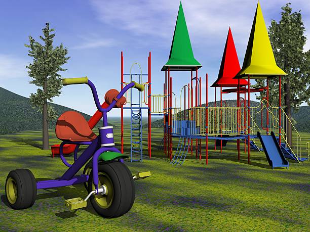 children playground - 3d render stock photo